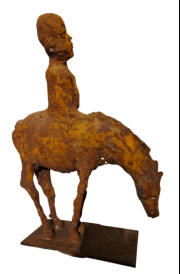 750 �  - Paard met ruiter / hg 48 - br 39 cm